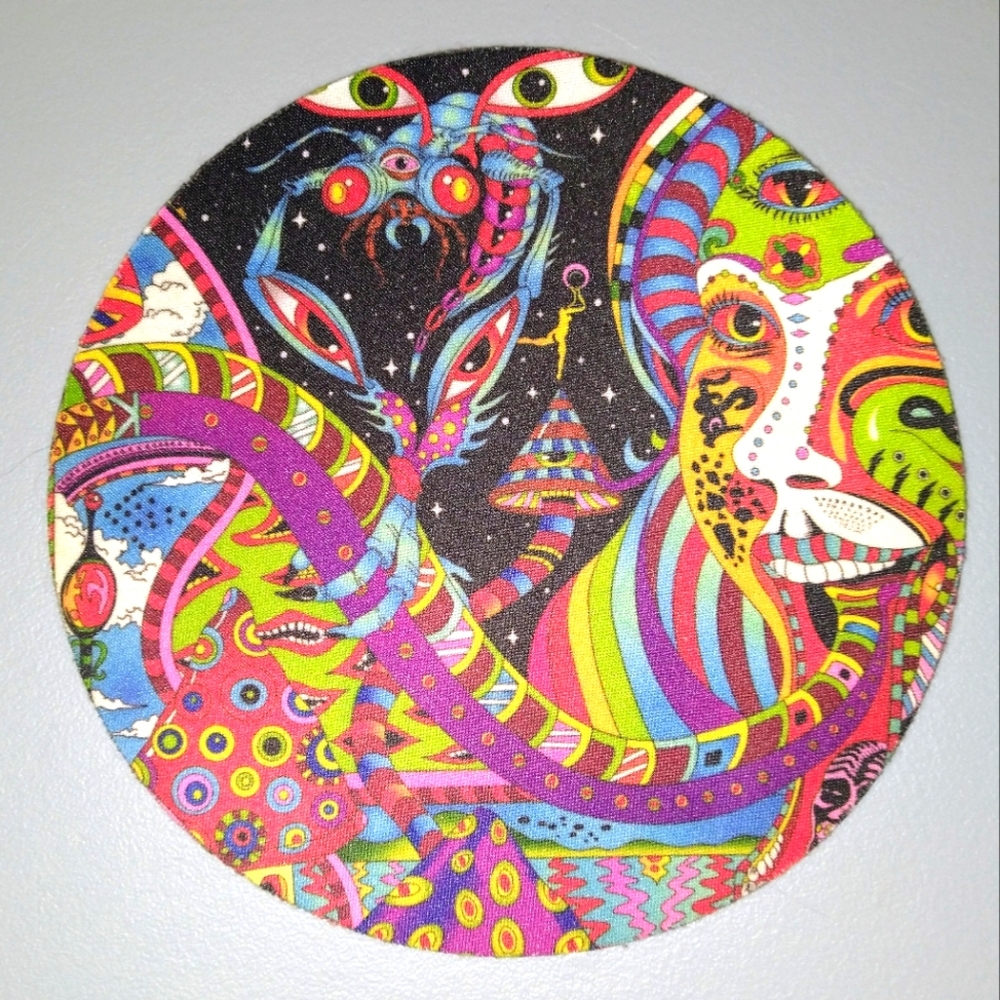 Psychedelic/Trippy Mini Round Mouse Pad